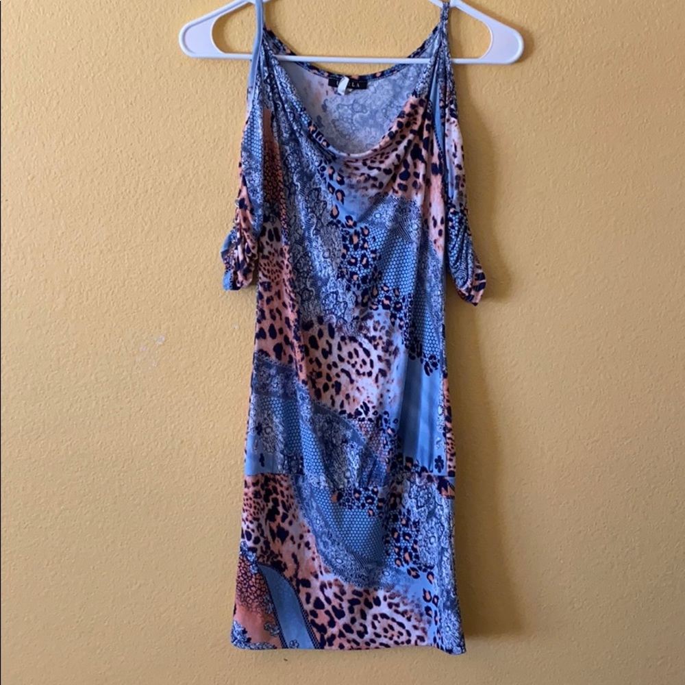 Mini Dress with Animal Lace Print